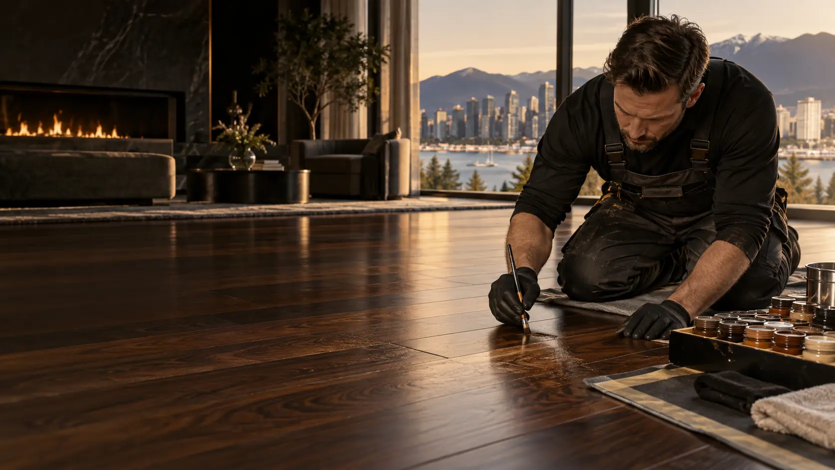 Localized hardwood floor restoration and grain matching